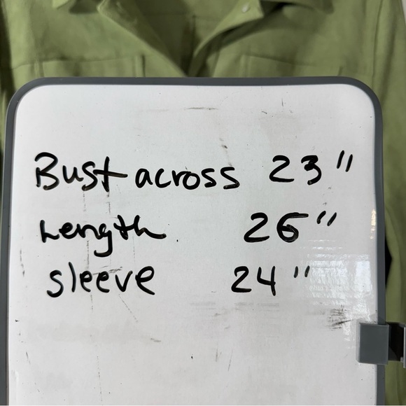 Chico’s Green Faux Suede Shirt Jacket Button Front - Picture 8 of 8